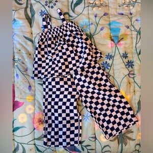 Hanna Andersson Girls Checkered Tank & Pants Set 3T